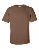 Durable Brown Crewneck Tee Shirts-X-Large