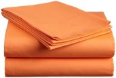 Colored Heavyweight Poplin Sheets-Orange-66" X 104" Sheet