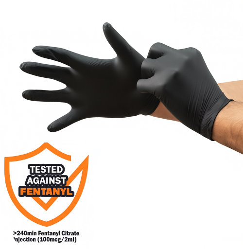 4 Mil Black Nitrile Exam Gloves