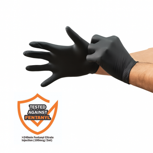 Black Premium Nitrile Gloves-Medium