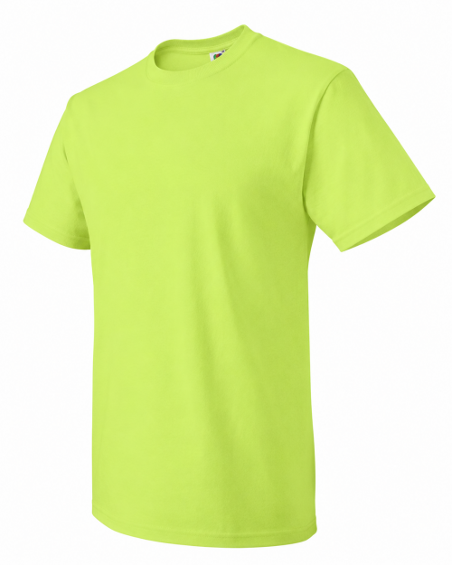 Medium Weight Cotton Tee Shirt-Neon Green-5x-Large